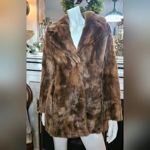 NWT ABERCROMBIE & FITCH BROWN FAUX FUR COAT JACKET WOMEN'S M